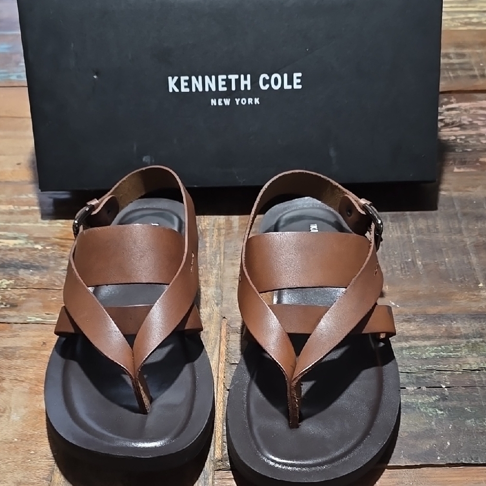 Kenneth Cole Brown Strappy Sandals